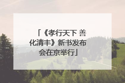 《孝行天下 善化清丰》新书发布会在京举行