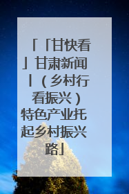 「甘快看」甘肃新闻丨（乡村行 看振兴）特色产业托起乡村振兴路