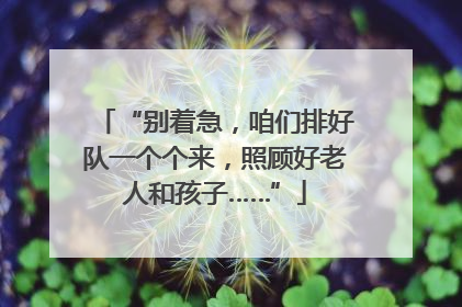 “别着急，咱们排好队一个个来，照顾好老人和孩子……”