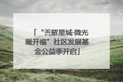 “善耀星城·微光暖开福”社区发展基金公益季开启