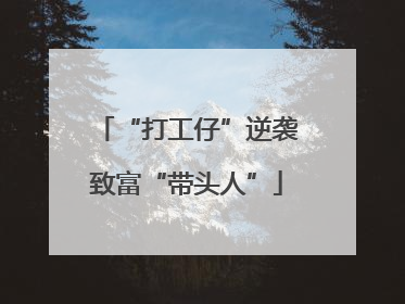 “打工仔”逆袭致富“带头人”