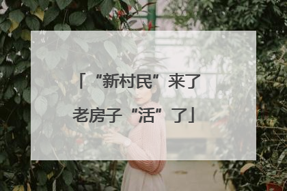“新村民”来了 老房子“活”了