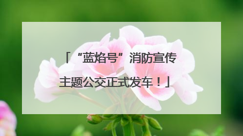 “蓝焰号”消防宣传主题公交正式发车！