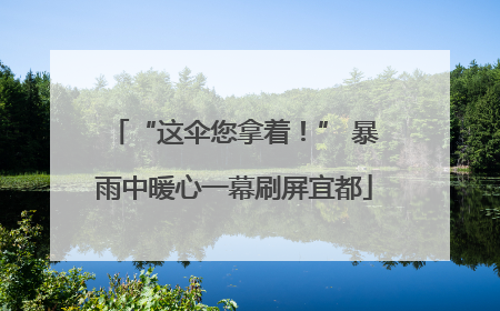 “这伞您拿着！” 暴雨中暖心一幕刷屏宜都