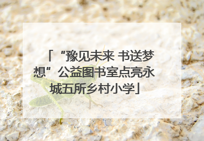 “豫见未来 书送梦想”公益图书室点亮永城五所乡村小学