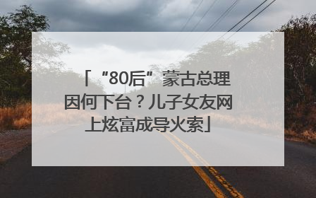 “80后”蒙古总理因何下台？儿子女友网上炫富成导火索