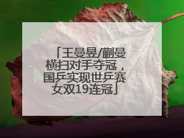 王曼昱/蒯曼横扫对手夺冠，国乒实现世乒赛女双19连冠