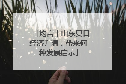 灼言丨山东夏日经济升温，带来何种发展启示