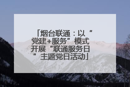 烟台联通：以“党建+服务”模式开展“联通服务日”主题党日活动