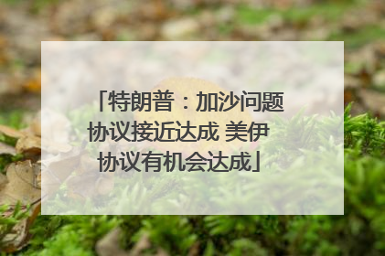 特朗普：加沙问题协议接近达成 美伊协议有机会达成