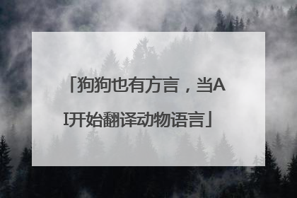 狗狗也有方言，当AI开始翻译动物语言