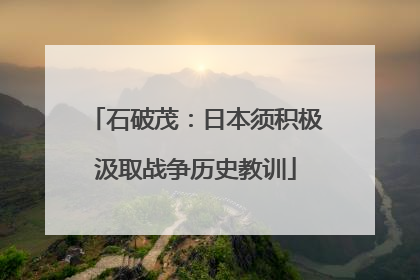 石破茂：日本须积极汲取战争历史教训