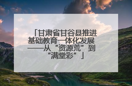 甘肃省甘谷县推进基础教育一体化发展——从“资源荒”到“满堂彩”