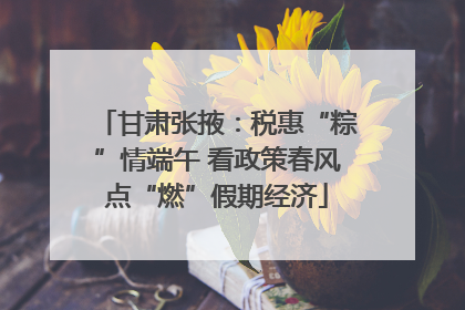 甘肃张掖：税惠“粽”情端午 看政策春风点“燃”假期经济