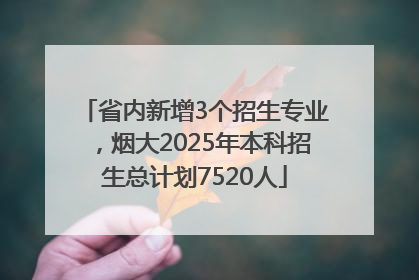省内新增3个招生专业，烟大2025年本科招生总计划7520人