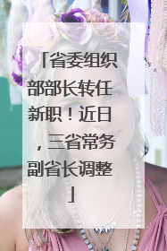 省委组织部部长转任新职！近日，三省常务副省长调整