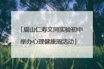 眉山仁寿文同实验初中举办心理健康周活动