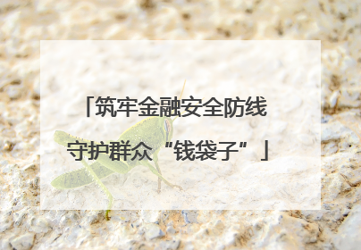 筑牢金融安全防线 守护群众“钱袋子”