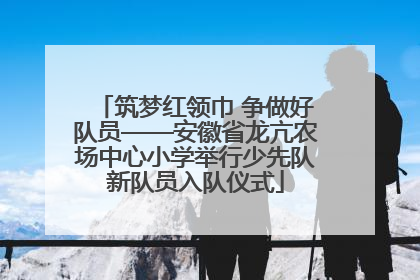 筑梦红领巾 争做好队员——安徽省龙亢农场中心小学举行少先队新队员入队仪式