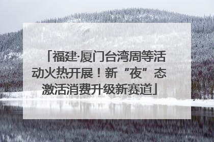 福建·厦门台湾周等活动火热开展！新“夜”态激活消费升级新赛道