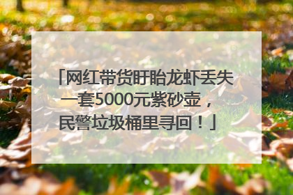 网红带货盱眙龙虾丢失一套5000元紫砂壶，民警垃圾桶里寻回！
