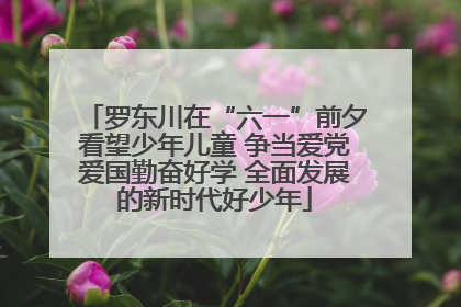 罗东川在“六一”前夕看望少年儿童 争当爱党爱国勤奋好学 全面发展的新时代好少年