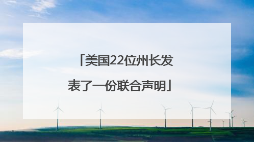 美国22位州长发表了一份联合声明
