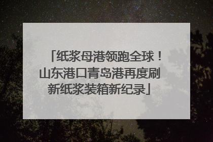 纸浆母港领跑全球！山东港口青岛港再度刷新纸浆装箱新纪录