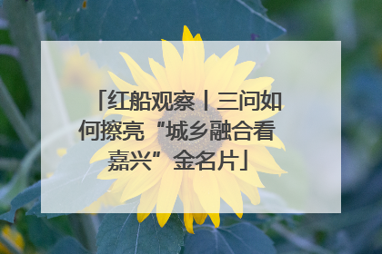 红船观察丨三问如何擦亮“城乡融合看嘉兴”金名片