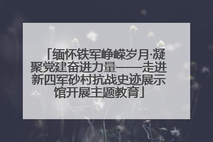 缅怀铁军峥嵘岁月·凝聚党建奋进力量——走进新四军砂村抗战史迹展示馆开展主题教育
