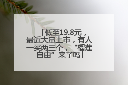 低至19.8元，最近大量上市，有人一买两三个，“榴莲自由”来了吗