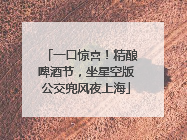 一口惊喜！精酿啤酒节，坐星空版公交兜风夜上海