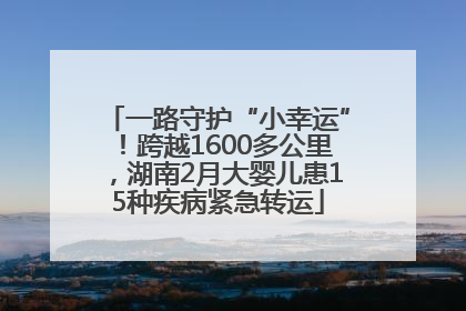 一路守护“小幸运”！跨越1600多公里，湖南2月大婴儿患15种疾病紧急转运