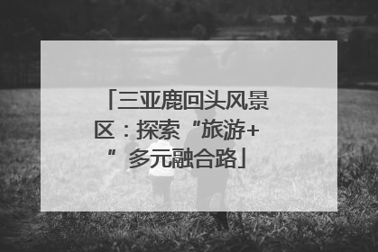 三亚鹿回头风景区：探索“旅游+”多元融合路