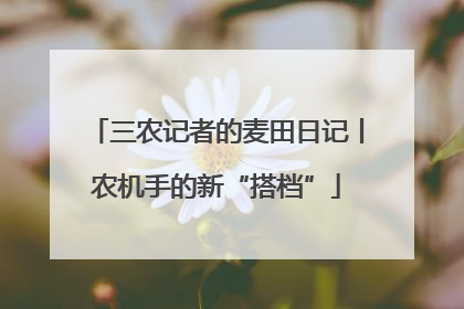 三农记者的麦田日记丨农机手的新“搭档”