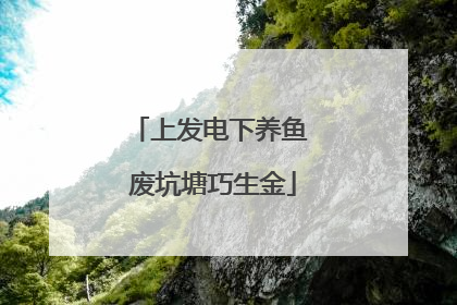 上发电下养鱼 废坑塘巧生金