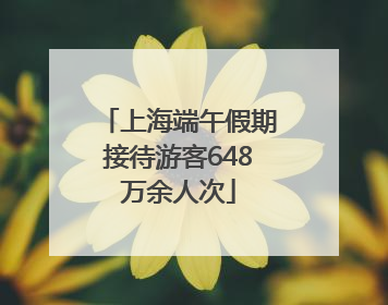 上海端午假期接待游客648万余人次
