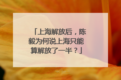 上海解放后，陈毅为何说上海只能算解放了一半？