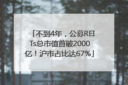 不到4年，公募REITs总市值首破2000亿！沪市占比达67%