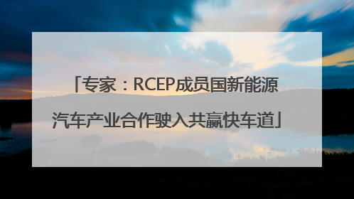专家：RCEP成员国新能源汽车产业合作驶入共赢快车道