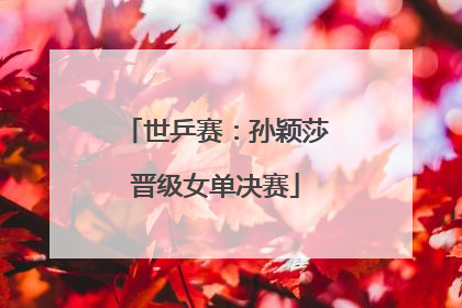 世乒赛：孙颖莎晋级女单决赛