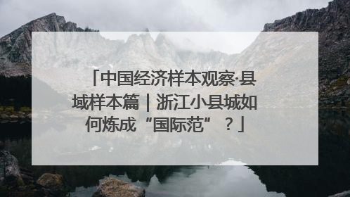 中国经济样本观察·县域样本篇｜浙江小县城如何炼成“国际范”？