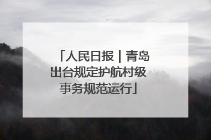 人民日报｜青岛出台规定护航村级事务规范运行