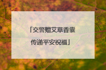 交警赠艾草香囊 传递平安祝福