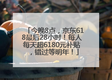 今晚8点，京东618最后28小时！每人每天超6180元补贴，错过等明年！