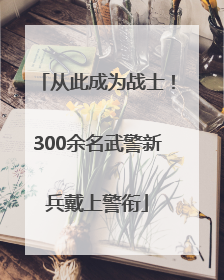 从此成为战士！300余名武警新兵戴上警衔