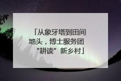 从象牙塔到田间地头，博士服务团“耕读”新乡村