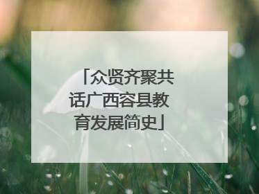 众贤齐聚共话广西容县教育发展简史