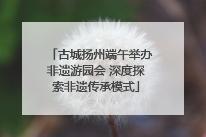 古城扬州端午举办非遗游园会 深度探索非遗传承模式