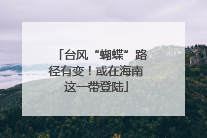台风“蝴蝶”路径有变！或在海南这一带登陆
